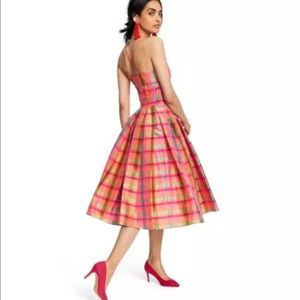 NWT ISAAC MIZRAHI FOR TARGET Plaid Silk Dress S